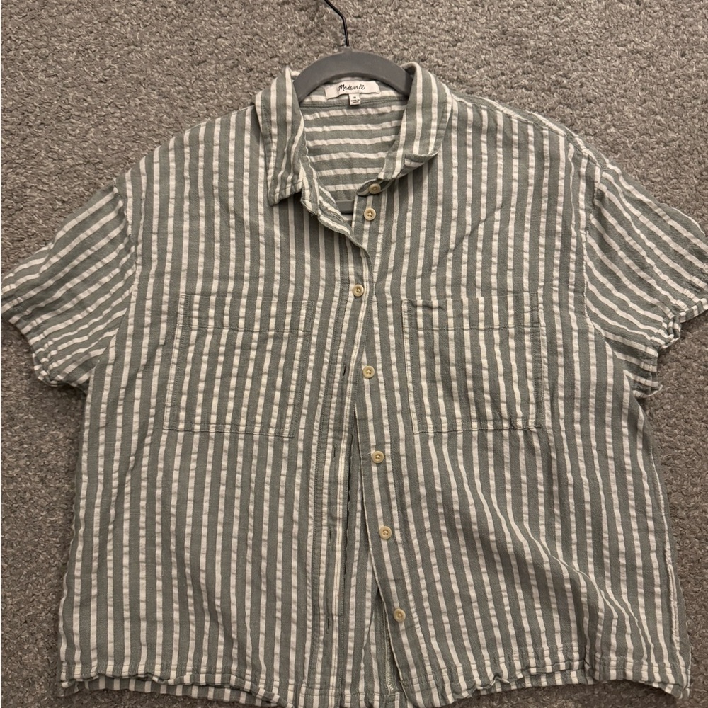 Madewell Seersucker Beachside Shirt in Stripe
